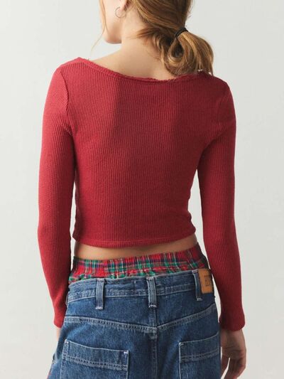 Notched Long Sleeve T-Shirt Secondary image