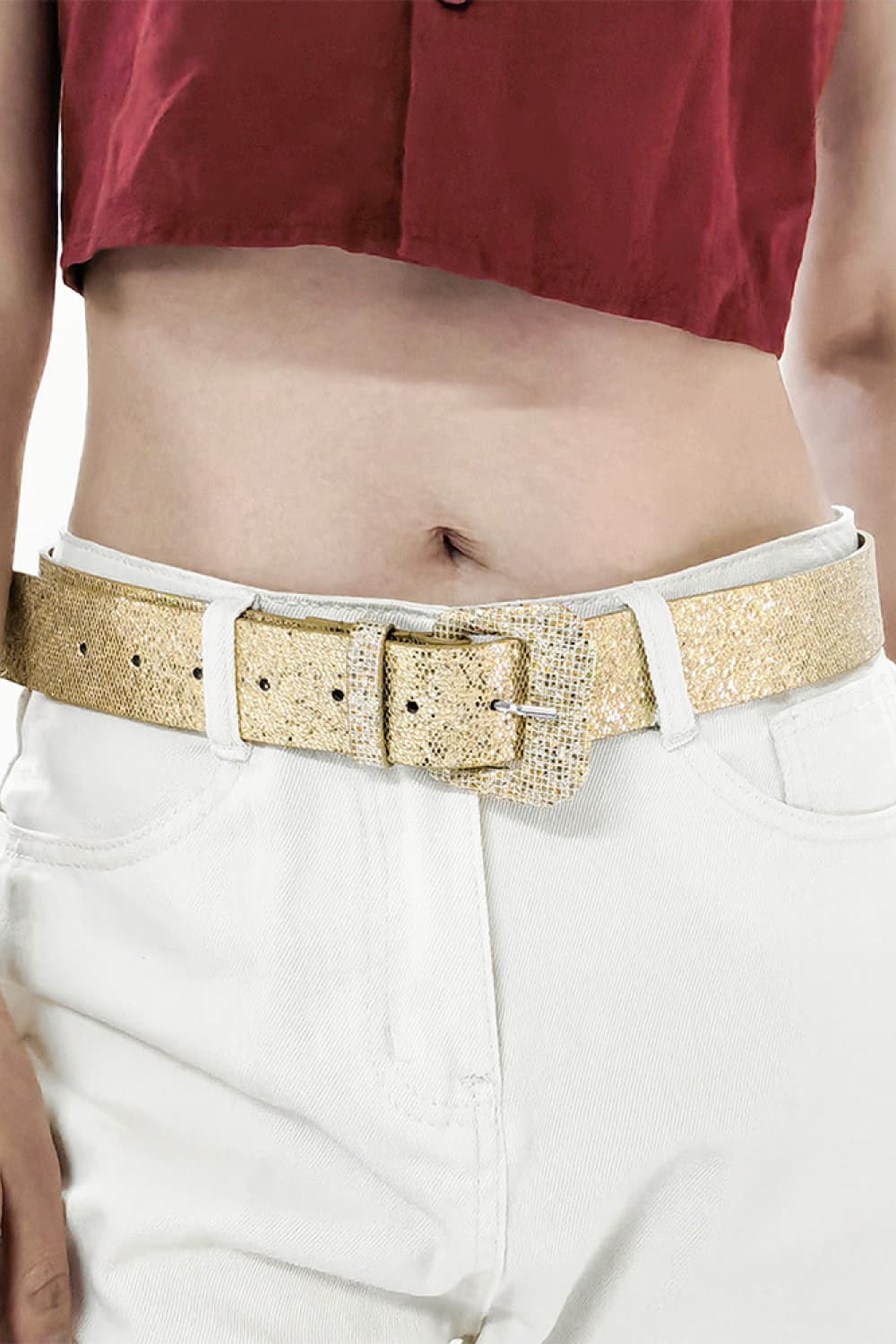 Glitter Vegan Leather Belt Secondary image