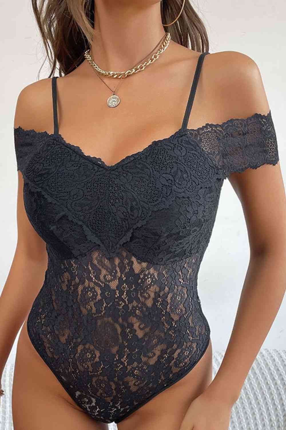 Lace Cold-Shoulder Bodysuit Secondary image