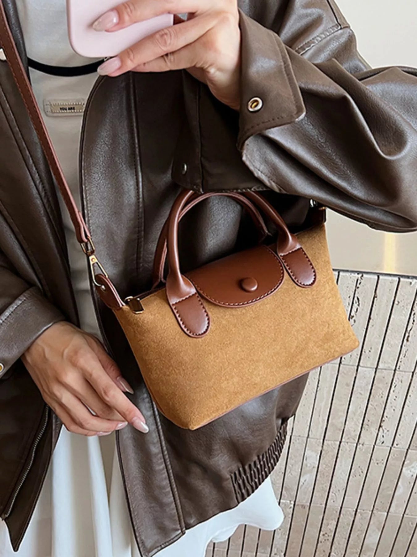 Small Vegan Leather Top Handle Crossbody Bag Secondary image