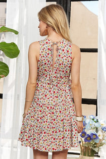Lace Detail V-Neck Sleeveless Mini Dress