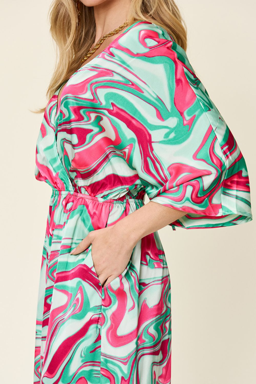 Sleeve Wide Leg Jumpsuit
