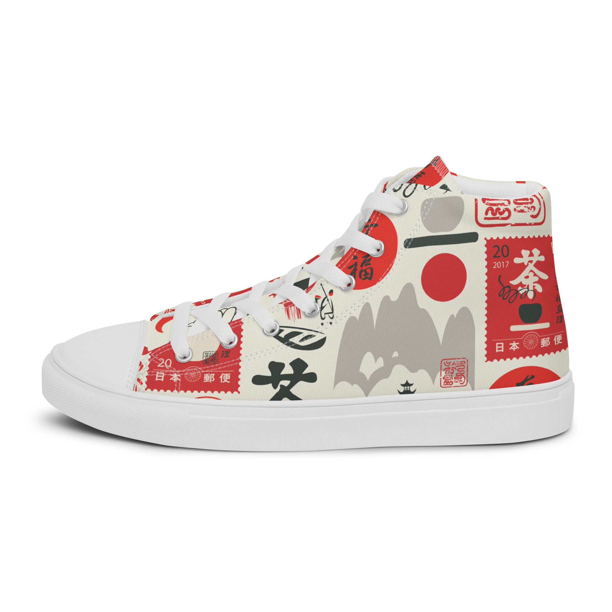 Japanese Print High Top Canvas Shoes